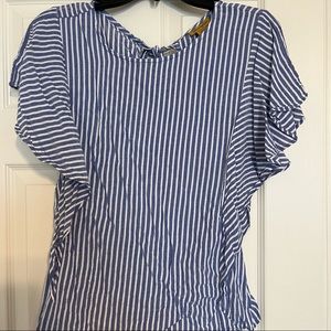 Wrangler striped flutter sleeve top